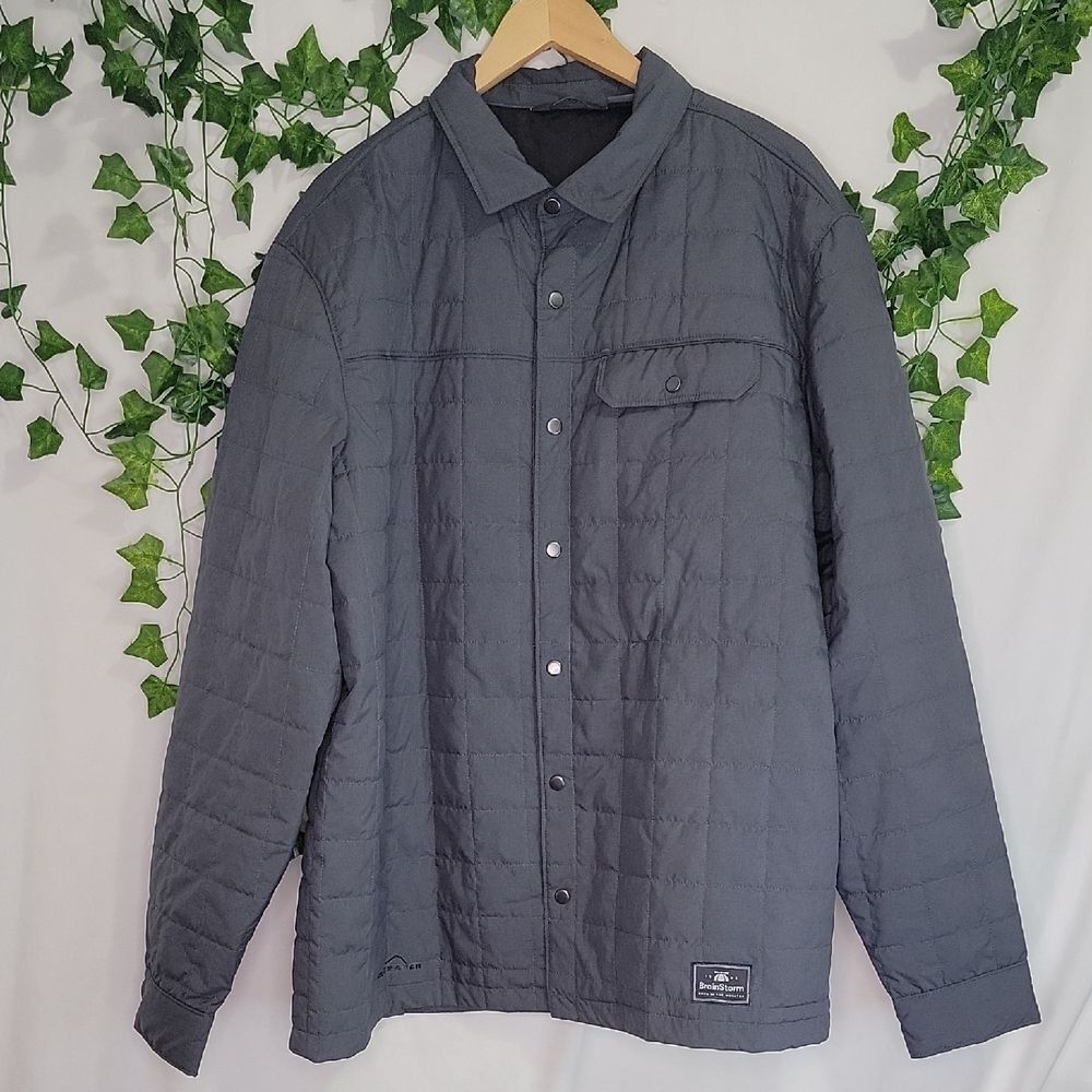 Eddie Bauer. Men's Charcoal Quilted Shirt Jacket. Size 2XL